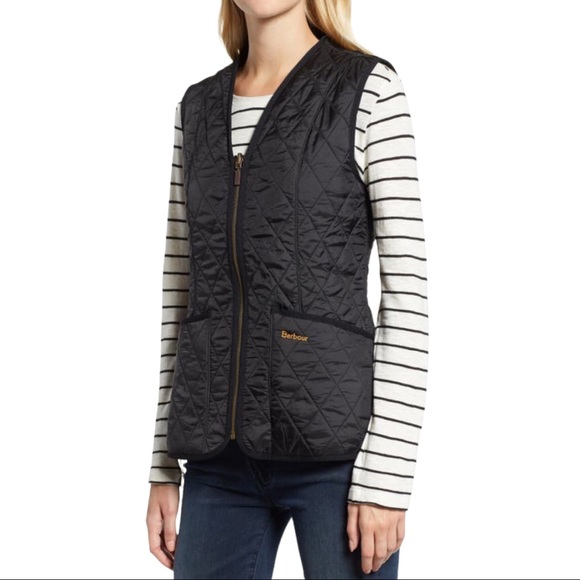 NWT Barbour Betty Quilted Vest Gilet Liner Fleece Navy Sizes 8 - Picture 4 of 13